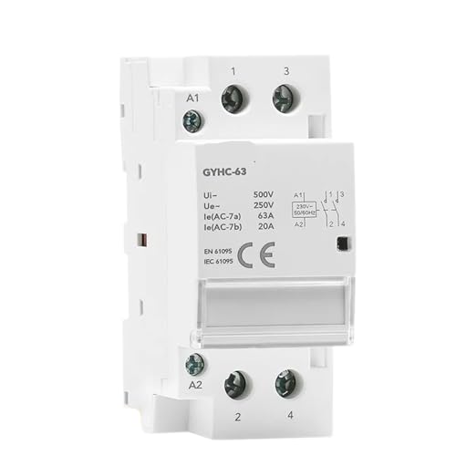 2P 2NO oder 2NC oder 1NO1NC Modularschütz DIN-Schienenmontage AC220V 1 Stücke(2P 63A 2NC 220V) von UCSQZGUW
