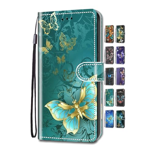 Cool für iPhone 7 Plus 8 Plus 6S Plus 6 Plus Hülle PU Leder Flip Klappbar Lederhülle Schutzhülle 3D Gold Grün Schmetterling Bunt Muster Wallet Cover Flip Case Handyhülle mit Kartenfach Tasche Etui Cool für iPhone 7 Plus 8 Plus 6S Plus 6 Plus Hülle PU Leder Flip Klappbar Lederhülle Schutzhülle 3D Gold Grün Schmetterling Bunt Muster Wallet Cover Flip Case Handyhülle mit Kartenfach Tasche Etui von UCool