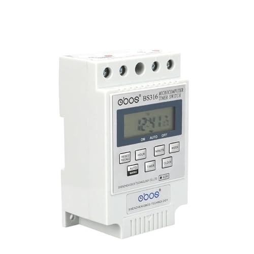Aussehen 25A 220V digitaler Wochentimer weißer Zeitschalter mit 10 Ein-/Ausschaltzeiten pro Tag Zeiteinstellbereich(12VDC) von UDAMX