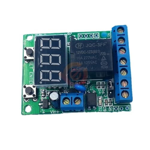 DC 12V 24V Digitales Spannungssteuerungsrelaismodul Relaisschalter-Steuerplatinenmodul LED-Voltmeter Lade-Entlade-Monitor(12V) von UDAMX