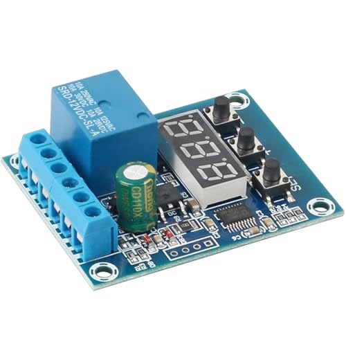 DC 9V 12V 24V Digitales Spannungsregelungsrelaismodul Relaisschalter-Steuerplatinenmodul LED-Voltmeter Lade-Entlade-Monitor(12V) von UDAMX