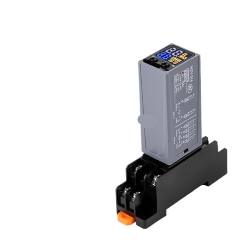 DC12V DC24V AC220V Digitales Zeitrelais Mini-Einschaltverzögerungsregler Zeitrelais-Zykluszeitsteuerungsverzögerungsgerät mit Basissockel(AC220V) von UDAMX