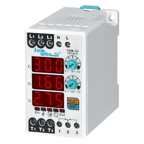 Samwha-Dsp TRM-XX (Manuelles/Halbautomatisches/Automatisches Reset) Digitales Überlast-Asymmetrierelais Thermorelais(Un 110VAC,TRM-25 (0.1-25A)) von UDAMX