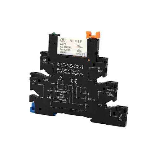Schlankes Relaismodul 41F-1Z-C2-1 Integrierte Leiterplattenmontage mit Relaishalter 12VACDC 24VACDC Relaissockel 6,2 mm(XL) von UDAMX