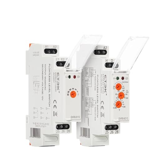 Wasserstandsrelais Schwimmerschalter Elektronisches Flüssigkeitsstandsüberwachungsrelais 220 V 5 A AC Typ 1 Knopf EKR8-6112(6312 AC240V) von UDAMX