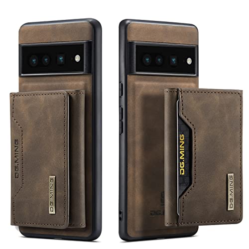 UDBKKDX 2 in 1 Handyhülle für Google Pixel 7 Pro, abnehmbare Brieftasche und magnetische Adsorption Hülle Mattes Leder Ständer case Cover von UDBKKDX