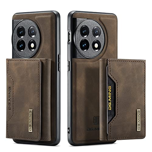 UDBKKDX 2 in 1 Handyhülle für OnePlus 11, abnehmbare Brieftasche und magnetische Adsorption Hülle Mattes Leder Ständer case Cover von UDBKKDX