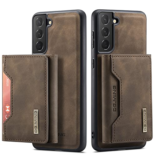UDBKKDX 2 in 1 Handyhülle für Samsung Galaxy S22, abnehmbare Brieftasche und magnetische Adsorption Hülle Mattes Leder Ständer case Cover von UDBKKDX