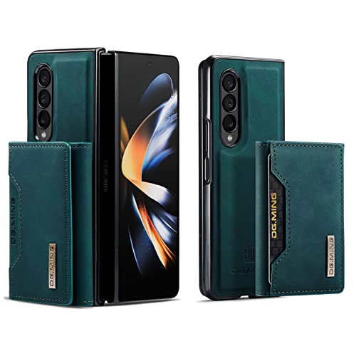 UDBKKDX 2 in 1 Handyhülle für Samsung Galaxy Z Fold 5, abnehmbare Brieftasche und magnetische Adsorption Hülle Mattes Leder Ständer case Cover von UDBKKDX