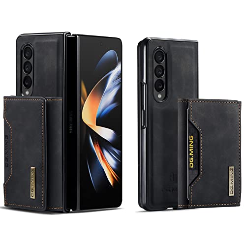 UDBKKDX 2 in 1 Handyhülle für Samsung Galaxy Z Fold 5, abnehmbare Brieftasche und magnetische Adsorption Hülle Mattes Leder Ständer case Cover von UDBKKDX