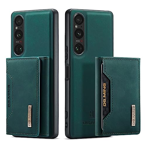 UDBKKDX 2 in 1 Handyhülle für Sony Xperia 1 V, abnehmbare Brieftasche und magnetische Adsorption Hülle Mattes Leder Ständer case Cover von UDBKKDX