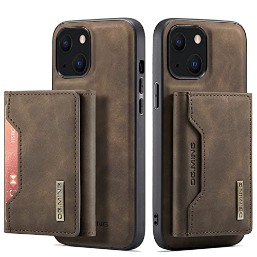 UDBKKDX 2 in 1 Handyhülle für iPhone 13, abnehmbare Brieftasche und magnetische Adsorption Hülle Mattes Leder Ständer case Cover von UDBKKDX