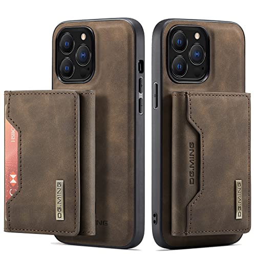 UDBKKDX 2 in 1 Handyhülle für iPhone 13 Pro, abnehmbare Brieftasche und magnetische Adsorption Hülle Mattes Leder Ständer case Cover von UDBKKDX