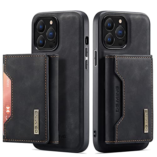 UDBKKDX 2 in 1 Handyhülle für iPhone 13 Pro Max, abnehmbare Brieftasche und magnetische Adsorption Hülle Mattes Leder Ständer case Cover von UDBKKDX