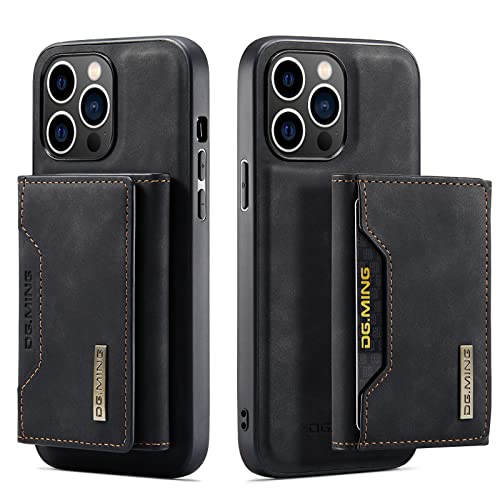 UDBKKDX 2 in 1 Handyhülle für iPhone 14 Pro Max, abnehmbare Brieftasche und magnetische Adsorption Hülle Mattes Leder Ständer case Cover von UDBKKDX