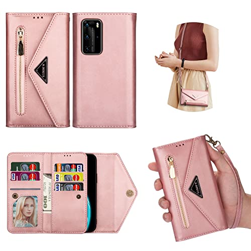 UDBKKDX Brieftasche Handyhülle für Huawei P30 Pro, Frauen Mattes Leder hülle mit Betrachtungsständer Kamera-Objektivschutz Stoßfest case Cover von UDBKKDX