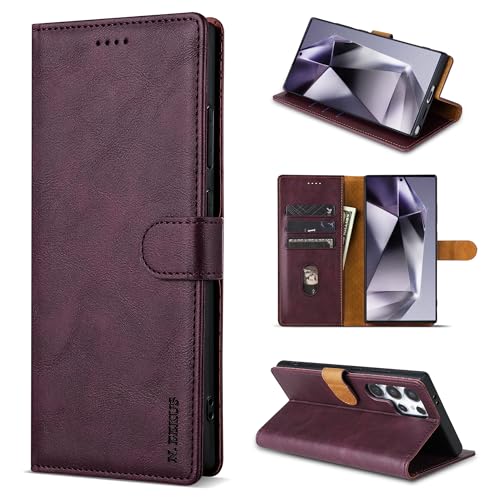 UDBKKDX Wallet Case für Samsung Galaxy S20 Plus, Vintage Matte Retro Leder mit Standfunktion Case Cover von UDBKKDX