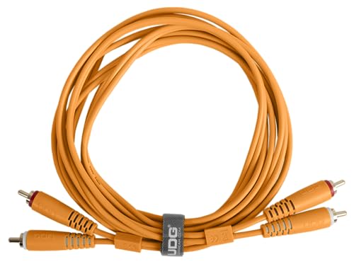 UDG Audiokabel-Set Cinch - Cinch orange gerade 1,5m, kompatibel mit allen Klinke auf Klinke Geräten von UDG