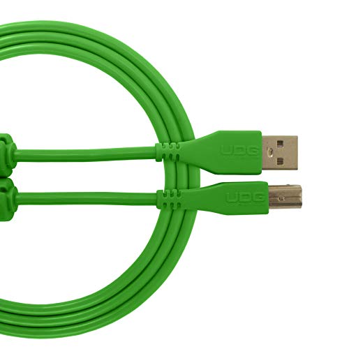 UDG GEAR Kabel USB 2.0 (A-B) gerade 3 m – Audio optimiertes UDG GEAR Ultimate Audiokabel für DJs und Produzenten zur Maximierung ihrer Leistung, grün von UDG