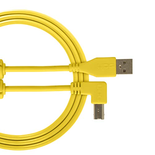 UDG Kabel USB 2.0 (A-B) abgewinkelt, 2 m, Audio optimiert, UDG Ultimate Audiokabel für DJs und Produzenten zur Maximierung ihrer Leistung von UDG