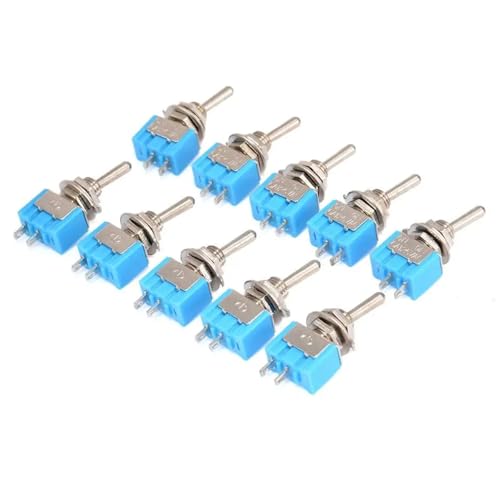 10 Stück 2-Pin SPST Schalter ON/OFF 2 Position AC 125V/6A 250V/3A 6mm Blau von UDHBJEBQ