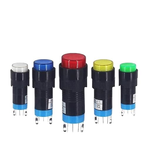 Druckschalter mit Kontrollleuchte für Verriegelung/Momentanverriegelung/Zurücksetzen (Gelb, 220 V-Locking) von UDHBJEBQ