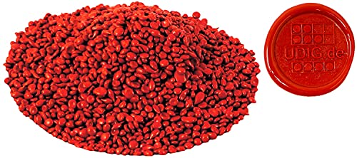 Perlensiegellack Feuerrot Nr. 1797-500 g, Siegellack Granulat kräftiges Rot für brechende Siegel von UDIG