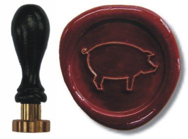 Siegel Stempel Petschaft Schwein 24 mm von UDIG