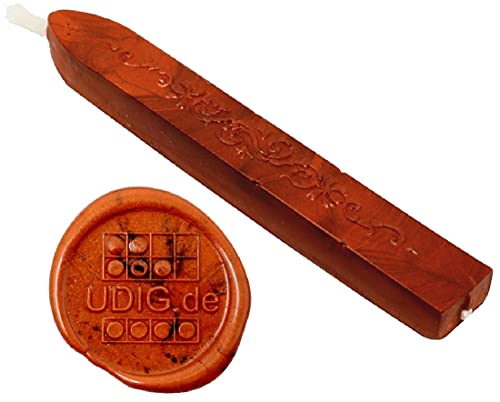 Siegelwachs mit Docht - kupfer, 1 Stange Siegel Wachs für Briefsiegel mittelalterlich erstellen metallic von UDIG