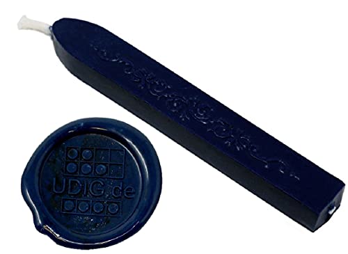 UDIG Siegelwachs mit Docht dunkelblau, 1 Stange Siegel Wachs für Briefsiegel von UDIG