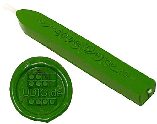 UDIG Siegelwachs mit Docht lindgrün, 1 Stange Siegel Wachs für Briefsiegel von UDIG