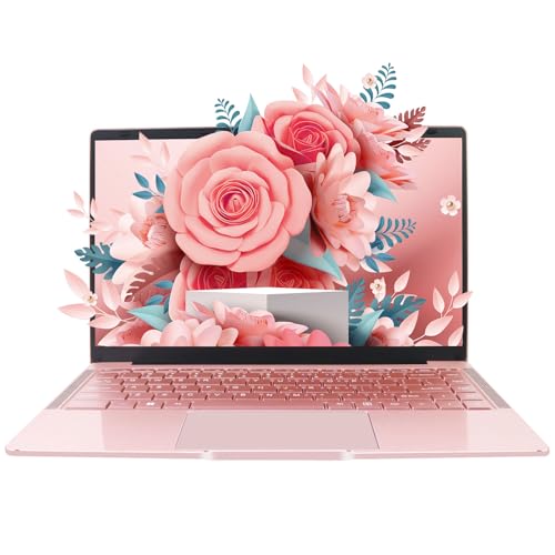 UDKED 14 Inch Laptop, 6GB RAM SSD Windows 11 Ultrabook, 1920x1080 Pixels, Intel Celeron J4105 Laptops (up to 2.5ghz) Dual Wi-Fi, 2xUSB 3.0(Englisches System)(Rotgold/6G+512GB SSD) von UDKED