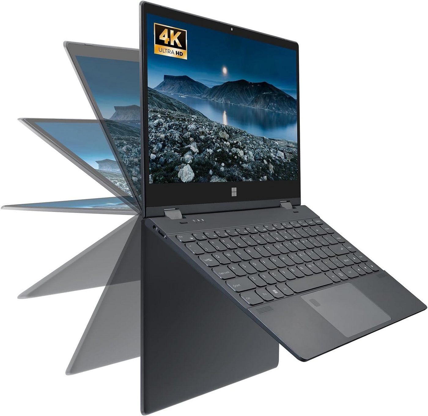 UDKED Fingerabdruck-Entsperrung Notebook (Intel N95, UHD Grafik, 256 GB SSD, 12GBRAM,mit vielseitigem Design und Premium-Zubehör für Produktivität) von UDKED