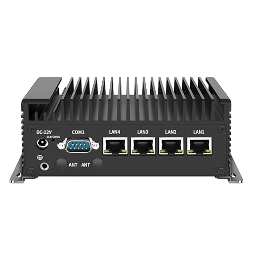 Industrieller Mini-PC, lüfterloser Mini-PC N100 mit Quad-Core-Prozessor (3,4 GHz), 4K 2HD/USB 3.0/Win 11, Mini-Desktop-Computer Quad 2,5 G LAN, WiFi/4G, EDP, automatisches Einschalten, kein RAM, keine von UDPTCP