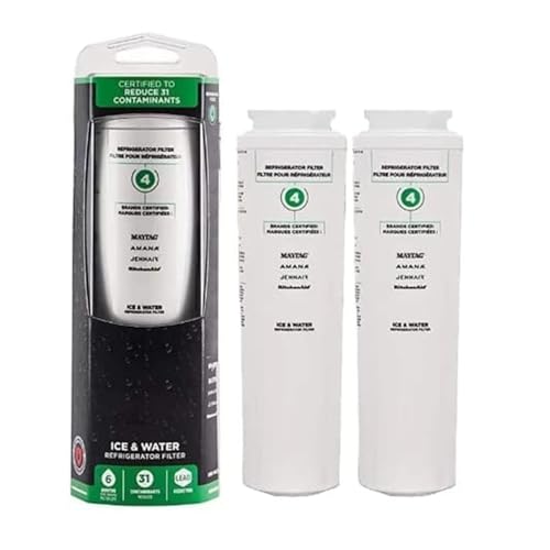Kühlschrank-Wasserfilter 4, EDR4RXD1, Kompatibel Mit Maytag, (UKF8001), Kompatibel Mit KitchenAid, Kühlschrank Ersetzt Wasserkühlschrank, Kühlschrankzubehör(2pcs) von UDXVUXCX