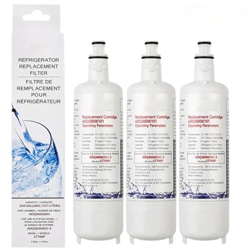 Kühlschrank-Wasserfilter-Ersatzfilter, Kompatibel For LG, LT700P, Kompatibel Mit ADQ36006101 LFX28968ST LFXS30766S 9690 469690, Kühlschrankzubehör(3pcs) von UDXVUXCX