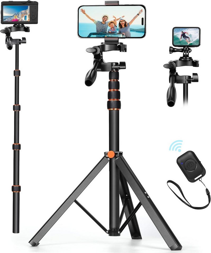 UE Stock Stativ Selfiestick mit Bluetooth-Fernbedienung 360°Schwenkkopf 161,5cm Stativbeine (verstellbarer Telefonhalter) von UE Stock