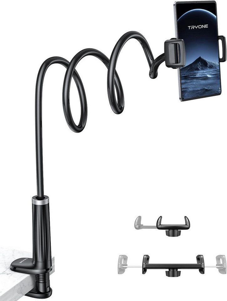 UE Stock Tryone Tablet Handy Halterung 360° Drehbarer Sockel mit 2 Clips Tablet-Halterung, (bis 13 Zoll, für maximale Flexibilität) von UE Stock