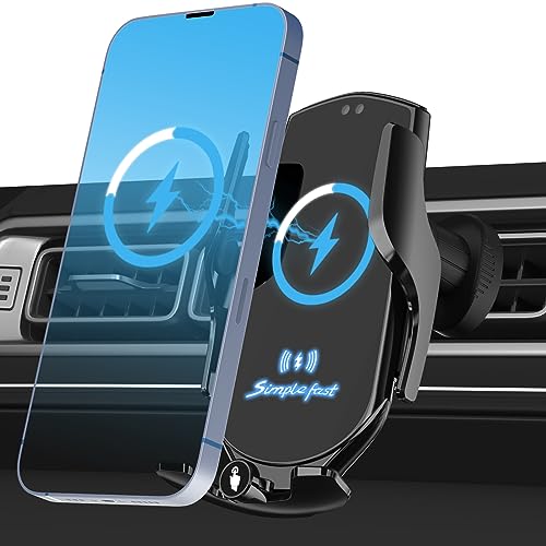 UEASE 15W Handyhalterung Auto mit Ladefunktion, Automatische Klemmung Qi Induktive Ladestation Auto Kfz Ladegerät Zubehör Fast Wireless Charger Car für iPhone Samsung LG von UEASE