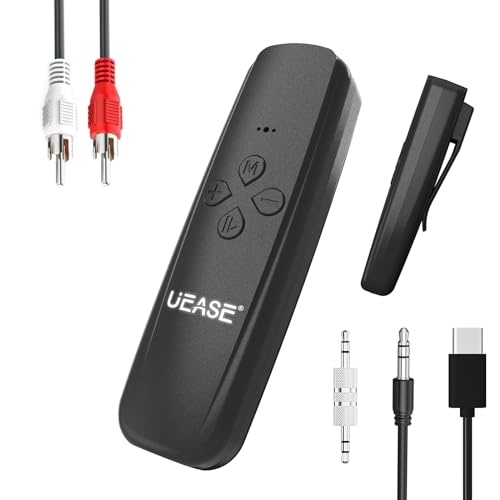 UEASE Aux Bluetooth Adapter Auto, 2-in-1 Bluetooth 5.2 Transmitter Empfänger mit Aux 3.5 mm RCA Kabel für TV/PC/Auto-Soundsystem/Kabelgebundene Lautsprecher von UEASE