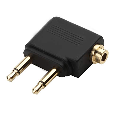 UEB 3,5mm Klinke Airline Flugzeug Kopfhörer Headset Audio Stecker Adapter für Flugreise Reise Kopfhörer (1Stk.) von UEB