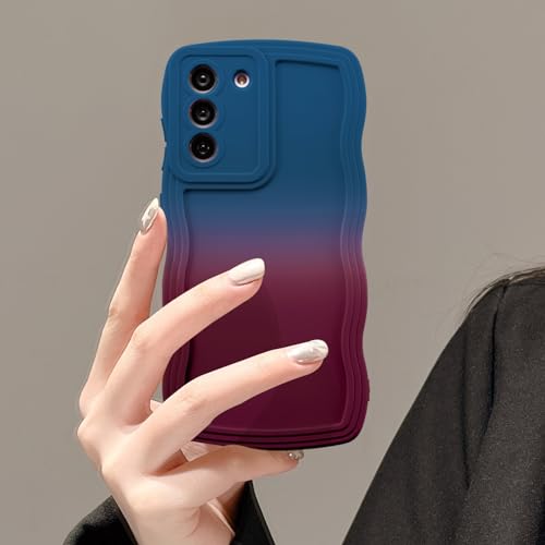 UEEBAI Farbverlauf Hülle Kompatibel mit Samsung Galaxy S21 FE 5G Hülle, Wellen Rahmenform Handyhülle Ultra Dünne Silikon Weich TPU Stoßfeste Schutzhülle Anti-Kratzen Bumper Case Cover, Blau Rot UEEBAI Farbverlauf Hülle Kompatibel mit Samsung Galaxy S21 FE 5G Hülle, Wellen Rahmenform Handyhülle Ultra Dünne Silikon Weich TPU Stoßfeste Schutzhülle Anti-Kratzen Bumper Case Cover, Blau Rot von UEEBAI