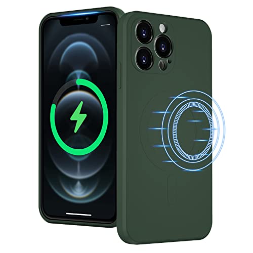 UEEBAI Flüssigsilikon Handyhülle zum kabellosen Aufladen für iPhone 13 Pro Max 6.7 inch, Integrierte Magnete Kompatibel mit MagSafing Faster Charging Slim Fit Weiche Mikrofaserhülle - Dunkel Grün UEEBAI Flüssigsilikon Handyhülle zum kabellosen Aufladen für iPhone 13 Pro Max 6.7 inch, Integrierte Magnete Kompatibel mit MagSafing Faster Charging Slim Fit Weiche Mikrofaserhülle - Dunkel Grün von UEEBAI