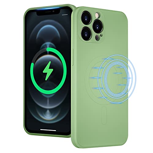 UEEBAI Flüssigsilikon Handyhülle zum kabellosen Aufladen für iPhone 13 Pro Max 6.7 inch, Integrierte Magnete Kompatibel mit MagSafing Faster Charging Slim Fit Weiche Mikrofaserhülle - Matcha Grün UEEBAI Flüssigsilikon Handyhülle zum kabellosen Aufladen für iPhone 13 Pro Max 6.7 inch, Integrierte Magnete Kompatibel mit MagSafing Faster Charging Slim Fit Weiche Mikrofaserhülle - Matcha Grün von UEEBAI