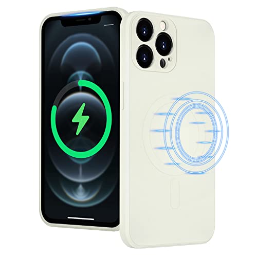 UEEBAI Flüssigsilikon Handyhülle zum kabellosen Aufladen für iPhone 13 Pro Max 6.7 inch, Integrierte Magnete Kompatibel mit MagSafing Faster Charging Slim Fit Weiche Mikrofaserhülle - Weiß UEEBAI Flüssigsilikon Handyhülle zum kabellosen Aufladen für iPhone 13 Pro Max 6.7 inch, Integrierte Magnete Kompatibel mit MagSafing Faster Charging Slim Fit Weiche Mikrofaserhülle - Weiß von UEEBAI