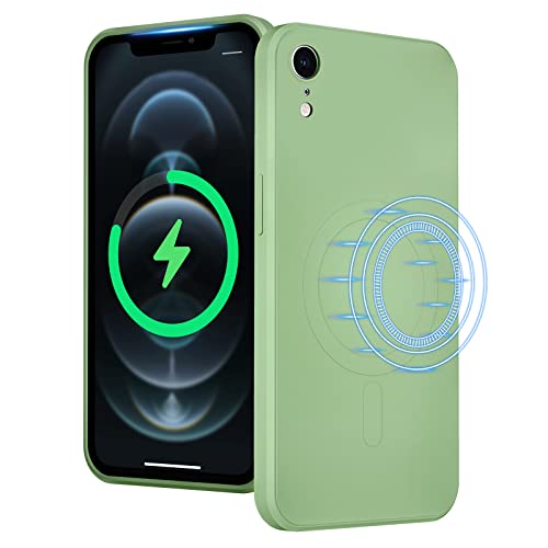 UEEBAI Flüssigsilikon Handyhülle zum kabellosen Aufladen für iPhone XR, Integrierte Magnete Kompatibel mit MagSafing Faster Charging Slim Fit Weiche Mikrofaserhülle - Matcha Grün UEEBAI Flüssigsilikon Handyhülle zum kabellosen Aufladen für iPhone XR, Integrierte Magnete Kompatibel mit MagSafing Faster Charging Slim Fit Weiche Mikrofaserhülle - Matcha Grün von UEEBAI