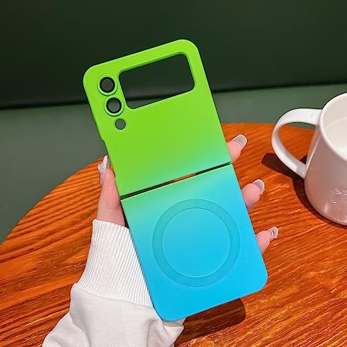 UEEBAI Flüssigsilikon Hülle zum kabellosen Aufladen für Samsung Galaxy Z Flip 3 5G, Ultra Dünn Silikon Handyhülle mit MagSafing Faster Charging Farbverlauf Schutzhülle Bumper Case Cover – Grün Blau UEEBAI Flüssigsilikon Hülle zum kabellosen Aufladen für Samsung Galaxy Z Flip 3 5G, Ultra Dünn Silikon Handyhülle mit MagSafing Faster Charging Farbverlauf Schutzhülle Bumper Case Cover – Grün Blau von UEEBAI