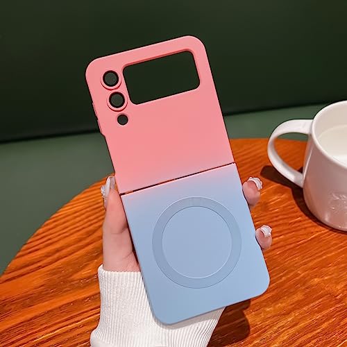 UEEBAI Flüssigsilikon Hülle zum kabellosen Aufladen für Samsung Galaxy Z Flip 4 5G, Ultra Dünn Silikon Handyhülle mit MagSafing Faster Charging Farbverlauf Schutzhülle Bumper Case Cover – Rosa Blau UEEBAI Flüssigsilikon Hülle zum kabellosen Aufladen für Samsung Galaxy Z Flip 4 5G, Ultra Dünn Silikon Handyhülle mit MagSafing Faster Charging Farbverlauf Schutzhülle Bumper Case Cover – Rosa Blau von UEEBAI