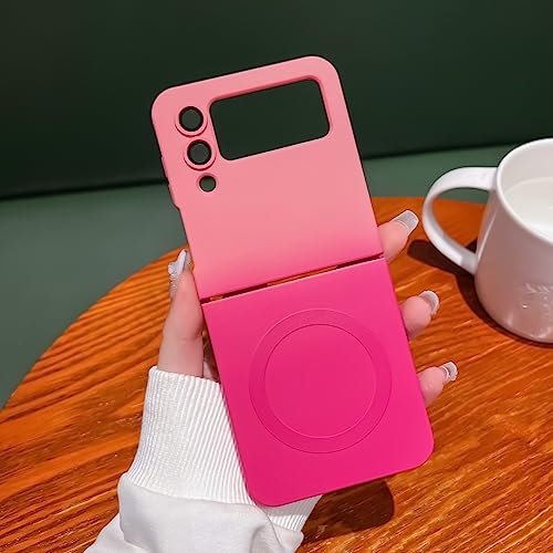 UEEBAI Flüssigsilikon Hülle zum kabellosen Aufladen für Samsung Galaxy Z Flip 4 5G, Ultra Dünn Silikon Handyhülle mit MagSafing Faster Charging Farbverlauf Schutzhülle Bumper Case – Rosa Rosenrot UEEBAI Flüssigsilikon Hülle zum kabellosen Aufladen für Samsung Galaxy Z Flip 4 5G, Ultra Dünn Silikon Handyhülle mit MagSafing Faster Charging Farbverlauf Schutzhülle Bumper Case – Rosa Rosenrot von UEEBAI