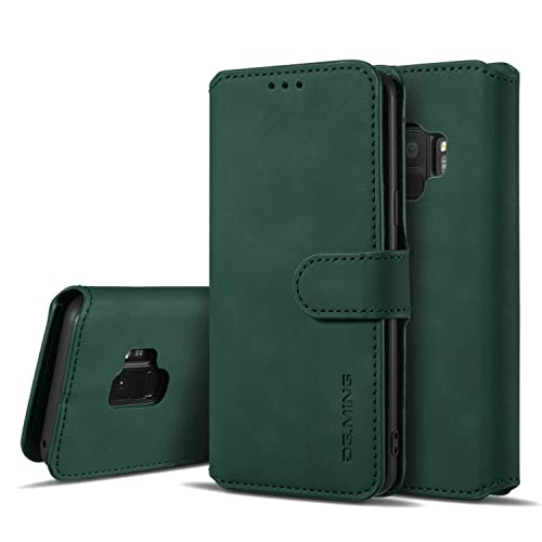 UEEBAI Handyhülle für Samsung Galaxy S9, Hülle Retro Premium PU Leder Weiche Klapphülle Magnetverschluss Wallet Kartenfach Standfunktion Flip Case Trageband Schutzhülle - Dunkel Grün UEEBAI Handyhülle für Samsung Galaxy S9, Hülle Retro Premium PU Leder Weiche Klapphülle Magnetverschluss Wallet Kartenfach Standfunktion Flip Case Trageband Schutzhülle - Dunkel Grün von UEEBAI